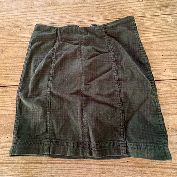Free People Navy + Green Plaid Mini Skirt - Picture 2 of 4